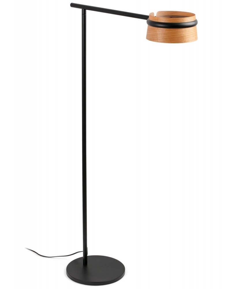 Lámpara de Pie Negra Loop Led diseñada por Studio Ribaudi de Faro