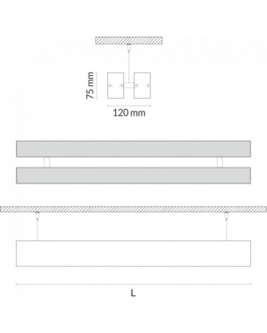 Luminaria de Suspension Lineal Led doble 120mm de Tromilux
