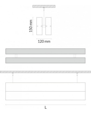 Luminaria de Suspension Lineal Led Doble Luz Directa e Indirecta 120mm de Tromilux