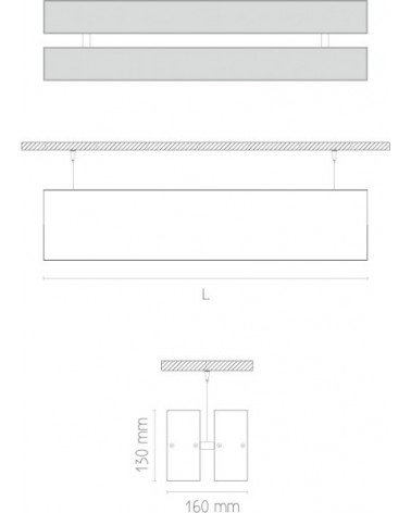 Luminaria de Suspension Lineal Led Doble Luz Directa e Indirecta 160mm de Tromilux