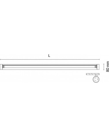 Luminaria Tubular Led de Superficie 80mm IP43 de Tromilux