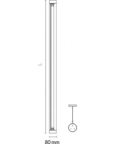 Luminaria Tubular Led de Suspension 80mm IP43 de Tromilux