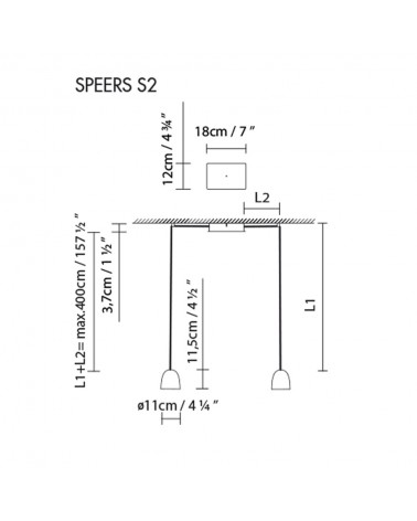 Lámpara de suspensión Speers S1  Blux