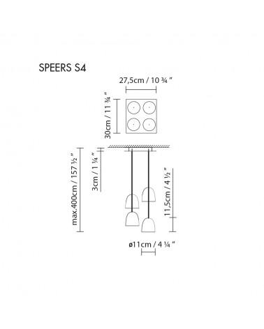 Lámpara de suspensión Speers S4 de Blux