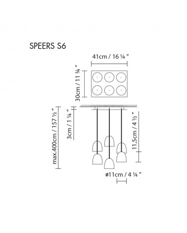 Lámpara de suspensión Speers S6 de Blux