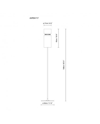 Lámpara de pie Aspen F17 de  Blux