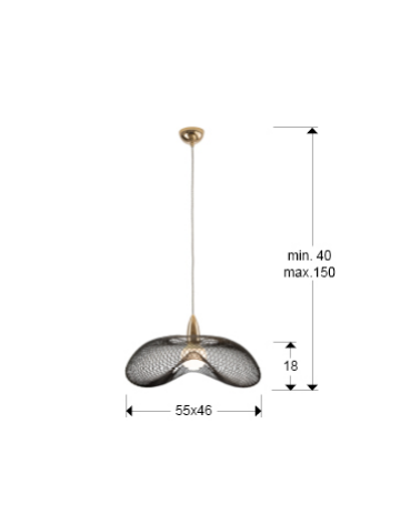 Lámpara de malla metálica Forma 1Luz de Schuller